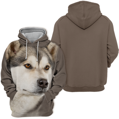 Unisex Honden Hoodie | Alaskan Husky Puppy Quiet